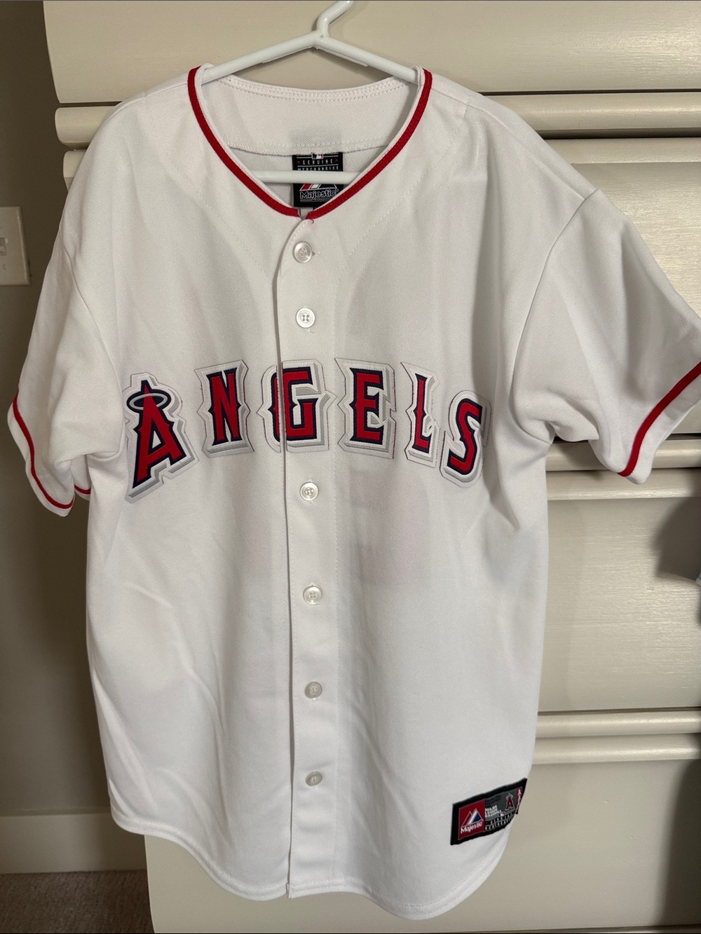 Trout Los Angeles Angels Button-Up Jersey for Kids